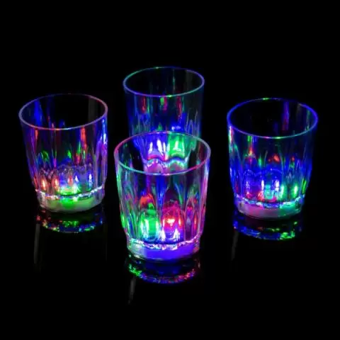 4pcs Amazing non-toxic Plastic Colorful flashing Light Up LED cups Shots Glass for bar party Holloween Natale romantico bere 