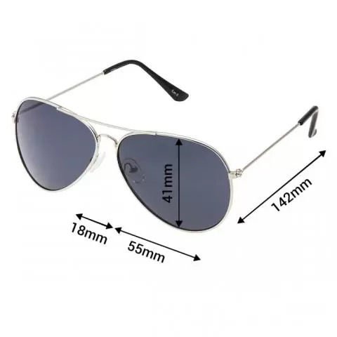 Ultra Silver with Black Lenses Adult Pilot Style Sunglasses Men