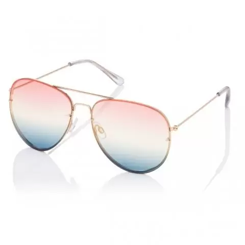 Ultra Gold with Pink to Blue Lenses Adult Pilot Style Sunglasses