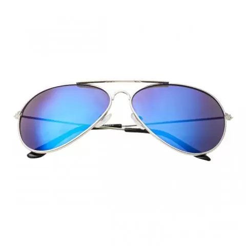 Ultra Silver with Blue Lenses Adult Pilot Style Sunglasses Men