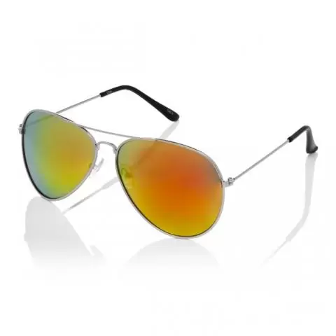 Ultra Silver with Burnt Orange Lenses Adult Pilot Style Sunglasses