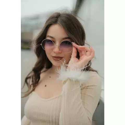 Round sunglasses pink sales lens