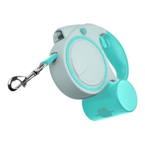Ultra Extendable Dog Lead 5m with LED Light Waste Bag Holder Poo Bag Dispenser Strong Retractable Leash for Large Dogs Long Training Lead for Small Medium Large Dogs Flexi Dog Leads