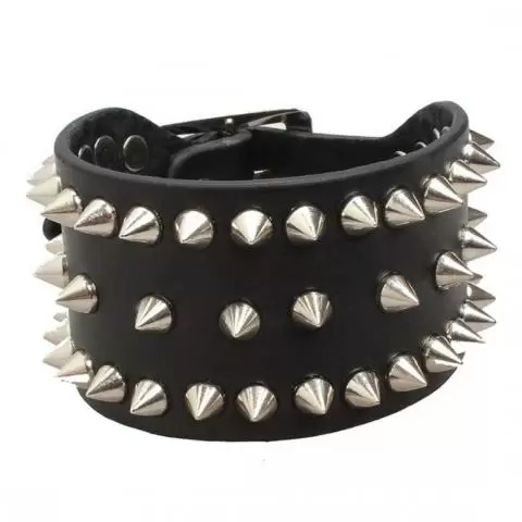 Amazon.com: Sanfenly Punk Studded Bracelets for Men Women Faux Black Goth  Leather Bracelets Spike Skull Hand Rivet Chain Cuff Bracelets Adjustable  Gothic Emo Bracelets Wristband Accessories: Clothing, Shoes & Jewelry