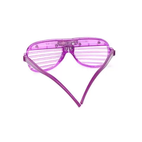 Packs of 1 to 96 Purple Flashing LED Shutter Style Glasses Glow