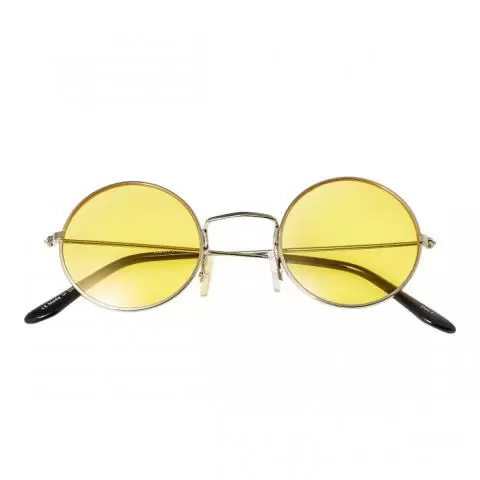 John Lennon Type Round Sunglasses  Lensses Gold Frame Smoke Lenses 