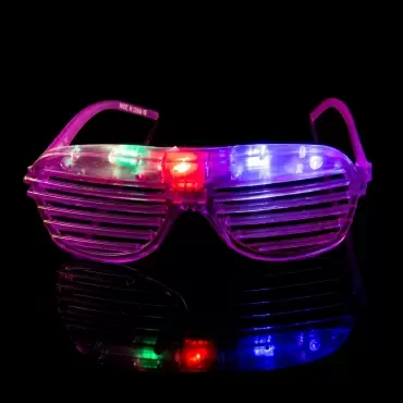 Kasstino EL Wired LED Light Up Shutter Fashion Funny Novelty Flashing Glasses Cool Amazing Eyeglasses Eye mask Sound Activated Controller for Man Woman Kid Adult Blue 