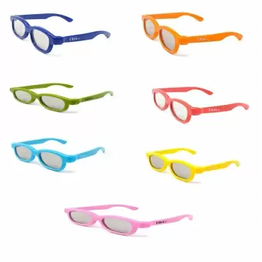 Ultra Mixed Pack of 4 Pairs Childrens Passive 3D Glasses 2 Blue 2 Red for Kids Polorized Eyewear Universal for Passive Cinema and Projectors 