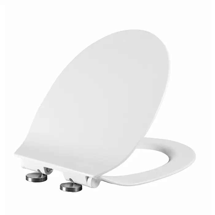 Ultra White Oval Soft Slow Close Toilet Seat Antibacterial Quiet Easy Quick Release Top Fixing