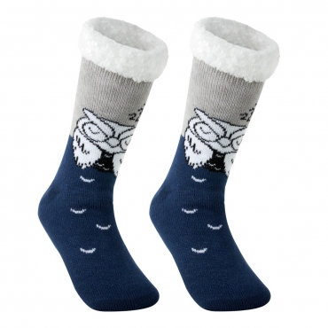 Owl Slipper Socks Fleece Lined Bed Socks for Women Men Fluffy Socks in a Cute Animal Socks Style Non Slip Socks for Men Women with Silicone Pads Grippy Socks Thermal Novelty Socks