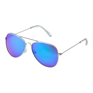 Ultra Pilot Sunglasses - Adults Silver Frame with Green to Blue Flip Lenses Mens and Womens Sunglasses Metal Framed Retro 80s Classic Style Sunglasses Women Men UV400 Protection Navigator Pilot