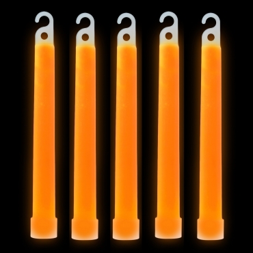 Ultra Orange Bright Glow Sticks Premium Jumbo 6 Inch Glow Sticks Thick Neon Lights with Lanyards UV Party Glow in the Dark Camping Accessories