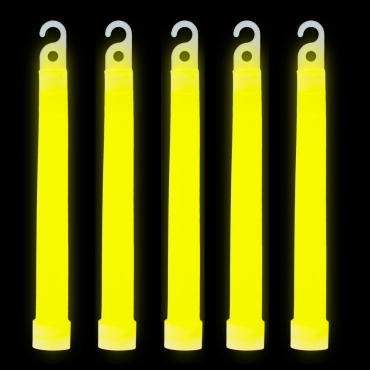 Ultra Yellow Ultra Bright Glow Sticks 6” Jumbo 6 Inch Glow Sticks Thick Neon Lights Individually Wrapped with Lanyards UV Party Accessories Party Glow in the Dark Camping Accessories