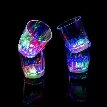 4 to 96  LED Flashing Shot Glasses Novelty Plastic Light Up Re-Usable Lighted Funky Flashing Illuminated Drinks Glass Party Plastic Shot Glasses LED