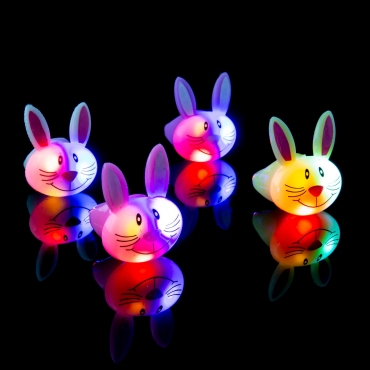 Bunny Rabbit Glow in the Dark LED Glow Ring Flashing Jelly Rings LED Finger Lights for Kids Adults LED Ring Light Up Toys Party Favours Toy Ring