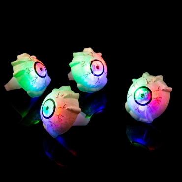 Crazy Eyeball Glow in the Dark LED Glow Ring Flashing Hard Plastic Rings LED Finger Lights Kids Adults LED Ring Light Up Toys Party Favours