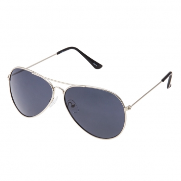 Ultra Silver with Black Lenses Adult Pilot Style Sunglasses Men Women Classic Vintage Retro Glasses UV400 Metal Shades Eyewear