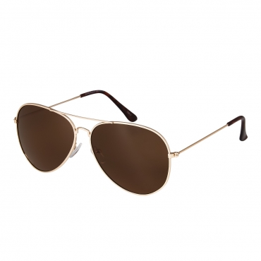 Ultra Gold with Brown Lenses Adult Pilot Style Sunglasses Men Women Classic Vintage Retro Glasses UV400 Metal Shades Eyewear