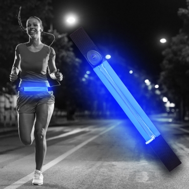 Ultra Blue LED Reflective Running Belt For Women and Men USB Rechargeable Phone Holders Waist Bag Waterproof Pouch Fanny Pack High Visilibilty for Cycling