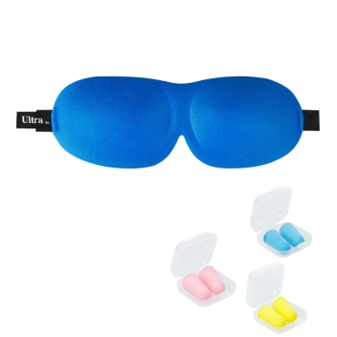 Ultra Blue 3D Soft Contoured Light Blocking Eye Masks Blackout Men Women Children Travel Sleep Blindfold Comfortable Design Adjustable Sleeping