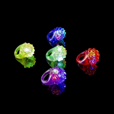 Bumpy Glow in the Dark LED Glow Ring Flashing Jelly Rings LED Finger Lights for Kids Adults LED Ring Light Up Toys Party Favours Toy Ring Light Up