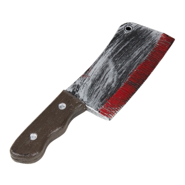Ultra Halloween Bloodied Fake Cleaver Fancy Dress Accessory Prop Knife 30cm Long Slasher Knife with Fake Blood Chopping Knife Toy Plastic Weapon Pretend Cosplay Novelty Knife Dressing Up Accessory