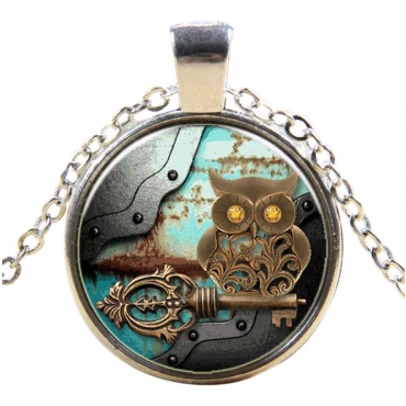 Clockwork Owl Style Steampunk Necklaces Classic CyberPunk Victorian Mens Womens Jewellery Chain and Pendant Copper Vintage Cosplay Steam Punk