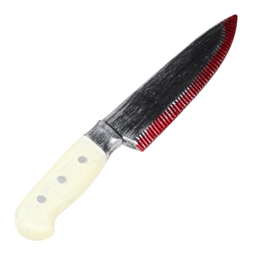 Ultra Halloween Bloodied Fake Cream Handled Knife Fancy Dress Accessory Prop Knife 30cm Long Slasher Knife with Fake Blood Chopping Knife Toy Plastic Weapon Pretend Cosplay Novelty Butcher Dressing Up