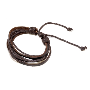New Brown Tie Up Mens Leather Bracelet Wristband Braided Bangle Surfer Jewellery