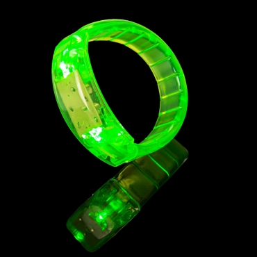 Green Multicolour LED Flashing Bracelets Glowing Push Button Light Up Adult Children