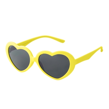 Ultra Yellow Heart Sunglasses Classic Heart Glasses in a Love Heart Style Frame for Children Girls with UV400 Protection Retro Lolita Love Frame Sun Glasses Kids Girls Heart Shaped Sunglasses Shades