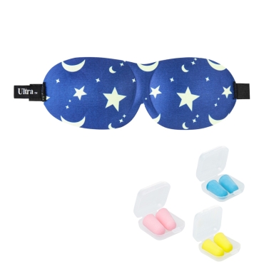 Ultra Moon and Stars 3D Soft Contoured Light Blocking Eye Masks Blackout Men Women Children Travel Sleep Blindfold Comfortable Design Adjustable Sleeping