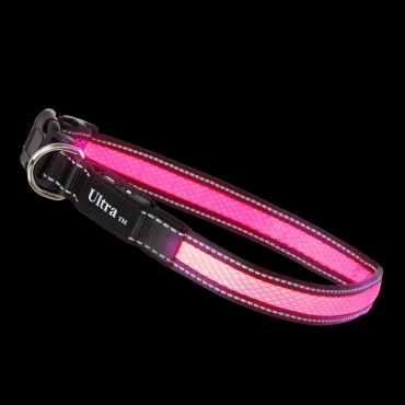 Pink Light Up Dog Collar Flashing LED Dog Collar LED Dog Light Dog Safety Collar USB Rechargeable Dog Collar Light Adjustable Night Safety