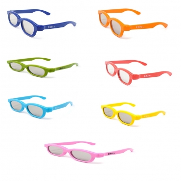 Rainbow Pack of 7 Kids Passive 3D Glasses for Use at Home or in Cinemas for Children Circular Polorized Lenses for RealD 3D Systems