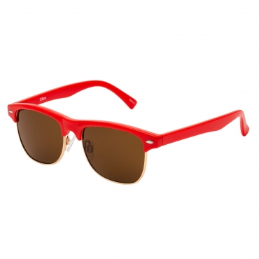 Red Frame with Brown Lenses Childrens Round Half Frame Kids Sunglasses UV400 UVA Protection Retro Classic Boys Girls Glasses Half Rim Vintage Style Suitable for Ages 3 to 8 Years