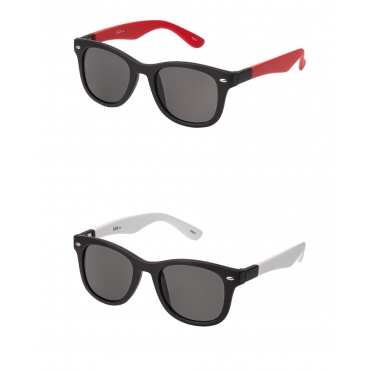 Clix Red and White Arms Adults Colour Changeable Classic Shape Sunglasses Unisex Clear Frames Colouful Lenses Retro Stylish Designer Frames UV400 Sunglasses Great Retro Classic Style