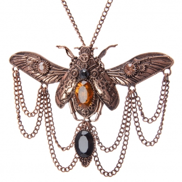 Scarab Beetle  Steampunk Necklaces Classic Cyber Punk Victorian Mens Womens Jewellery Chain and Pendant Copper Vintage Cosplay