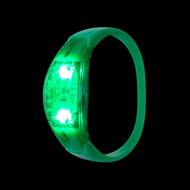 Green LED Sound Activated Bracelet Light Up Flashing Bracelets Adult Children