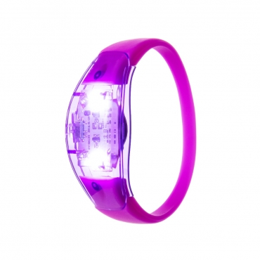 Ultra Purple LED Sound Activated Bracelet Light Up Flashing Bracelets Adult Children