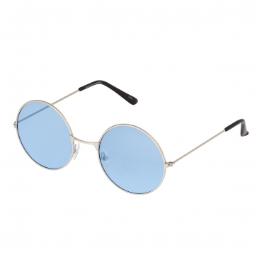 Ultra Silver Frame with Light Blue Lenses Adults Retro Round Sunglasses Small Style John Lennon Sunglasses Vintage Look Quality UV400 Sunglasses Elton John Glasses Men Women Unisex Classic Eyewear