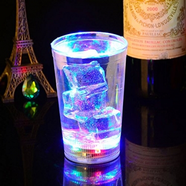 Water Activated Liquid Activated LED Drinking Glasses Flashing Glass Light Up 340ml Multi Coloured Novelty Tumbler Wedding Induction Reusable
