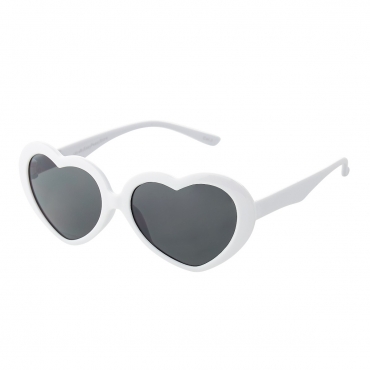 White Childrens Heart Shaped Classic Sunglasses Girls UV400 Retro Love Kids Glasses Suitable for Ages 3 to 10 years