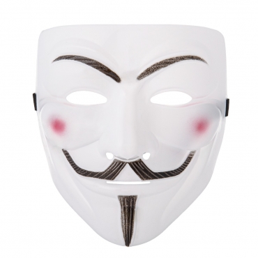 Ultra 1 White Adults Guy Fawkes Mask Hacker Anonymous Halloween Fancy Dress Adults Costume Play With Elasticated Strap High Quality