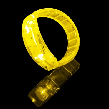 Yellow Multicolour LED Flashing Bracelets Glowing Push Button Light Up Adult Children