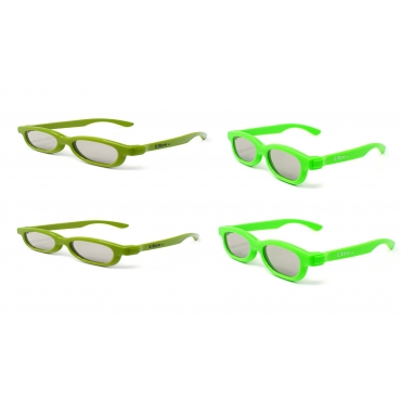 2 Light Green 2 Dark Green 3D Glasses for Children Polorized for RealD Cinema and Home TV Use Passive Circular Polorised 3D Glasses for Kids