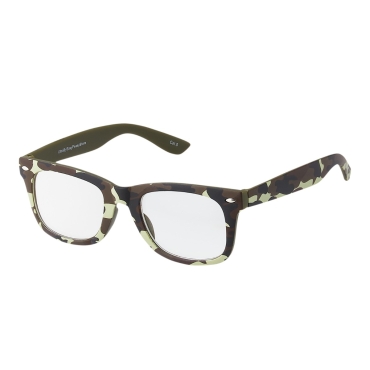 Green Camouflage Childrens Classic Clear Lens Glasses Fames Fake Glasses Frames with Lenses for Fancy Dress World Book Day Boys Girls Nerd Glasses Geek Hipsters Style Kids Dress Up Costume Glasses