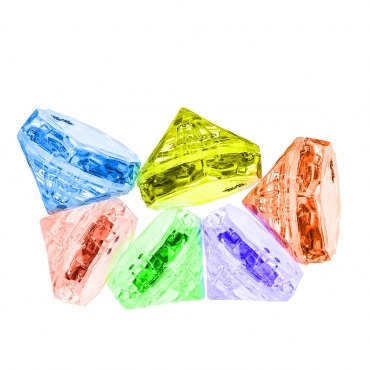 6 to 96 Packs of Diamond Bright LED Ice Cubes Reusable Ice Cubes Whiskey Stones Fake Ice Cubes Liquid Activated Flashing Ice Cubes Water Sensor Light Up Cubes LED Light Bar Gin Ice Cubes Decorative Freezable