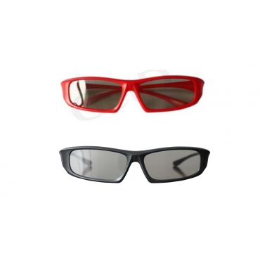 Pack of 2 Red and 2 Black Adults Passive 3D Glasses in a wraparound style for Passive TVs Cinema and Projectors such as RealD Toshiba LG Panasonic