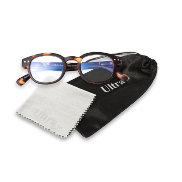 Ultra Tortoise Horn Rim Frame Childrens Anti Blue Light Blocking Eye Strain Glasses Boys Girls Classic Kid Unisex Clear Transparent Gaming Computer Reading Recommended Age 3 to 8 Years