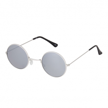 Ultra Silver Frame with Mirrored Lenses Retro Round Adults Small John Lennon Style Sunglasses Classic Men Women Vintage Retro UV400 Glasses Unisex
